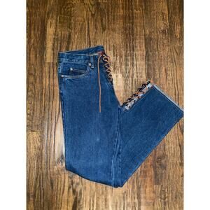Too Hot Lace Up Flare Strech Jeans. Western Size 5/6 Vintage Y2k 2000s Blue